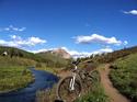 Most trails are open and riding great in and around Crested Butte -- this picture was taken on the lower loop earlier this week, when the boss was in town and took an after work ride.