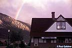 The Depot with Mt. Crested Butte and rainbow in background