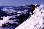 Skier on Headwall with East River Valley in background
