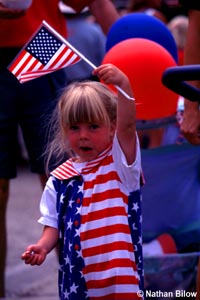 Patriotic girl at the Fourth of July parade
