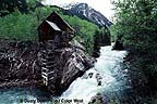 Miner's shack alongside alpine creek