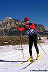 Nordic skiing with Mt. Crested Butte in the background