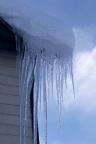 Icicles form in cold winter weather