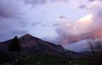 Evening twilight over Crested Butte Mountain